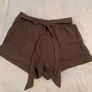 Olive Colored High Waisted Cotton Shorts